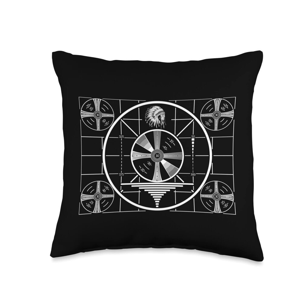 9727 TELEVISION TV VIDEO TEST PATTERN VINTAGE Throw Pillow